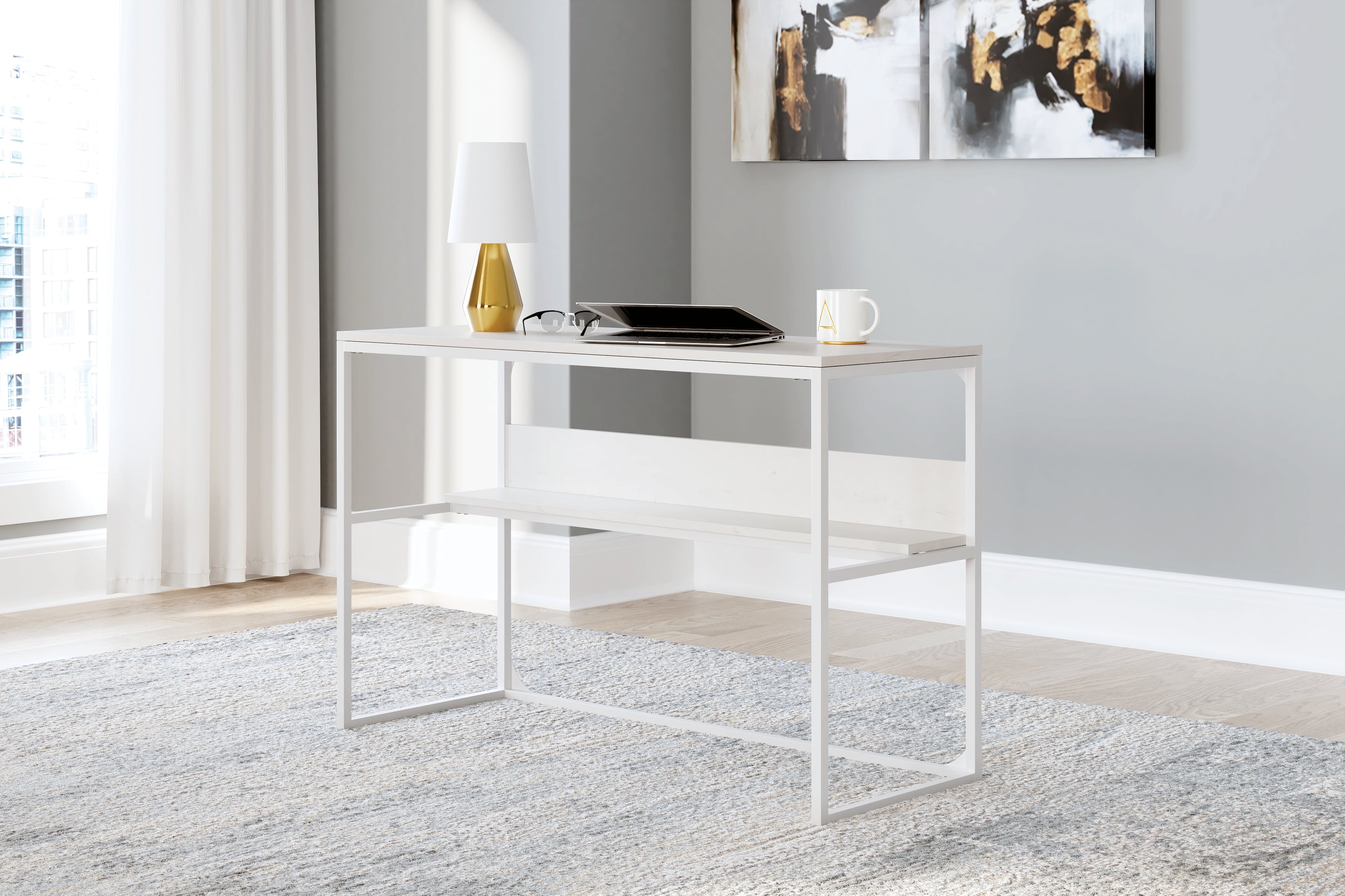 Luxury Living Gallery - Ashley Furniture - Deznee Office Desk - Home Office Desk / White - H162-14