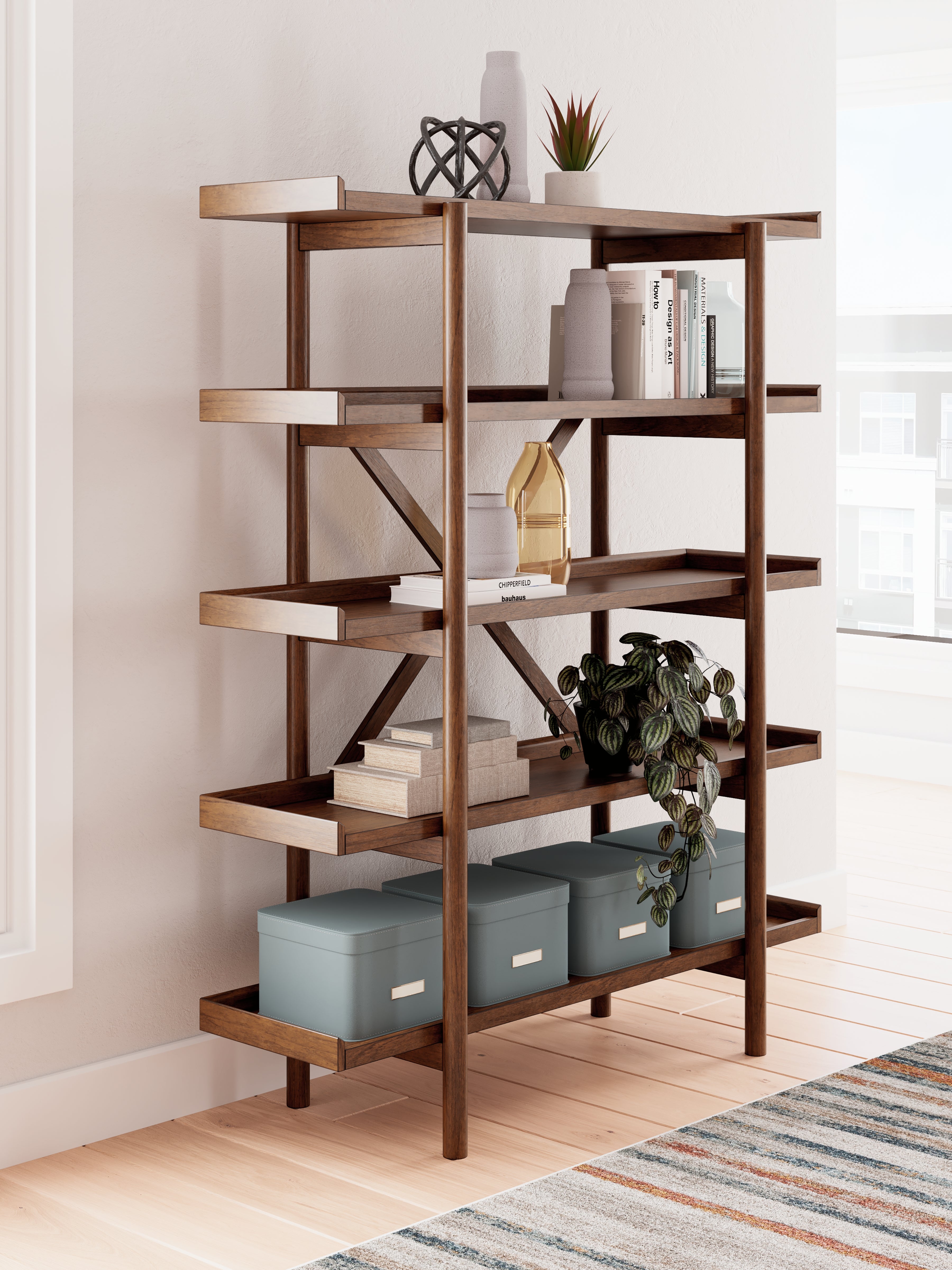 Luxury Living Gallery - Ashley Furniture - Lyncott Bookcase - Bookcase / Brown - H615-70