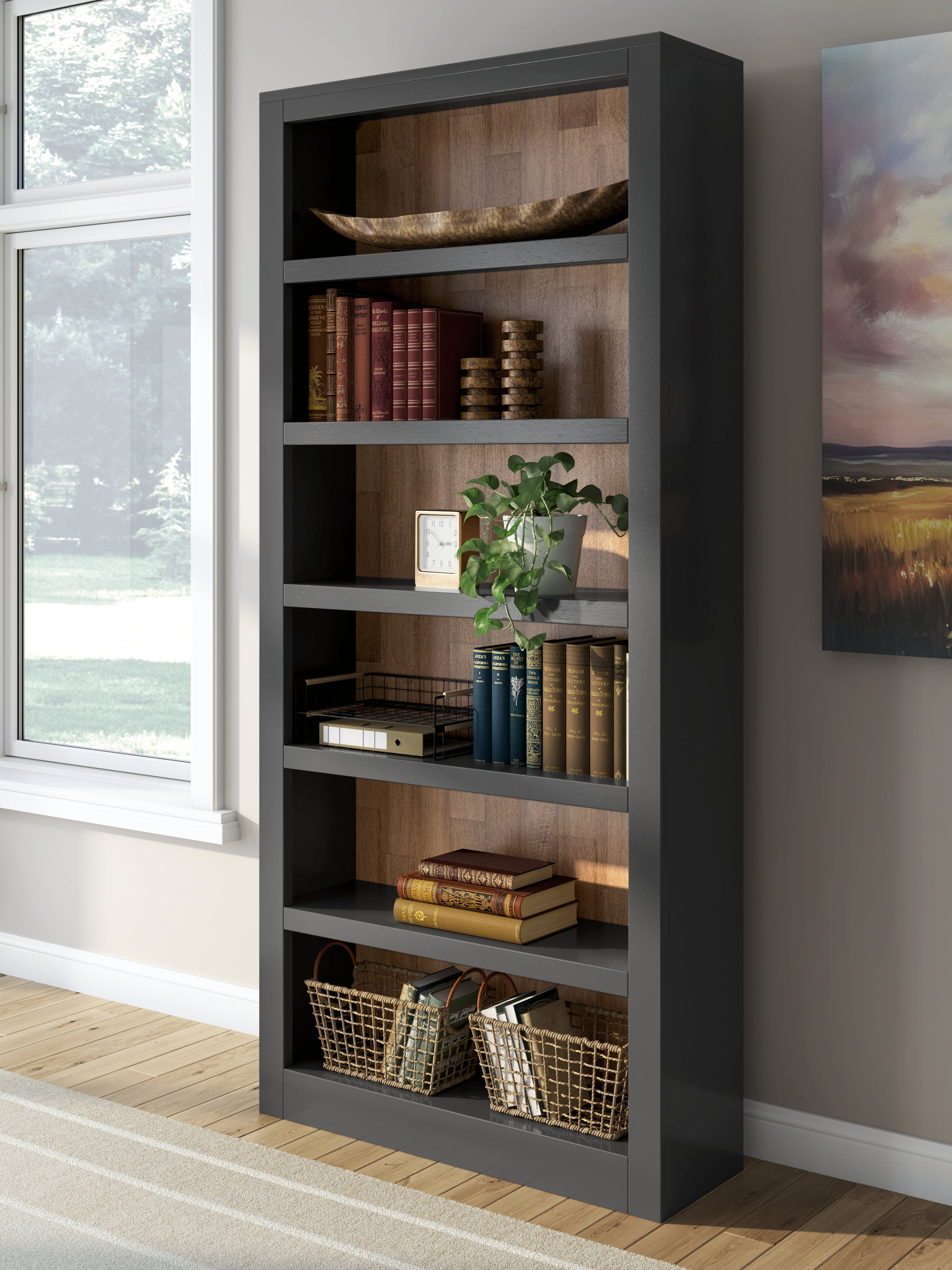Luxury Living Gallery - Ashley Furniture - Wildenauer Bookcase - Bookcase / Brown/Black - H664-70