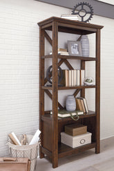 Luxury Living Gallery - Ashley Furniture - Baldridge Bookcase - Large Bookcase / Rustic Brown - H675-17