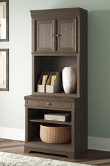 Luxury Living Gallery - Ashley Furniture - Janismore Bookcase - Bookcase / Weathered Gray - H776H7