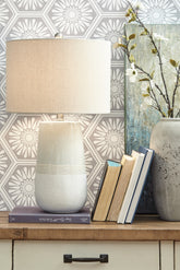 Luxury Living Gallery - Ashley Furniture - Shavon Lighting - Table Lamp (Set of 2) / Beige/White - L100724X2