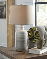 Luxury Living Gallery - Ashley Furniture - Marnina Lighting - Ceramic Table Lamp (Set of 2) / Taupe - L121854