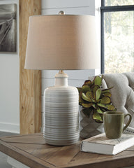 Luxury Living Gallery - Ashley Furniture - Marnina Lighting - Ceramic Table Lamp (Set of 2) / Taupe - L121854