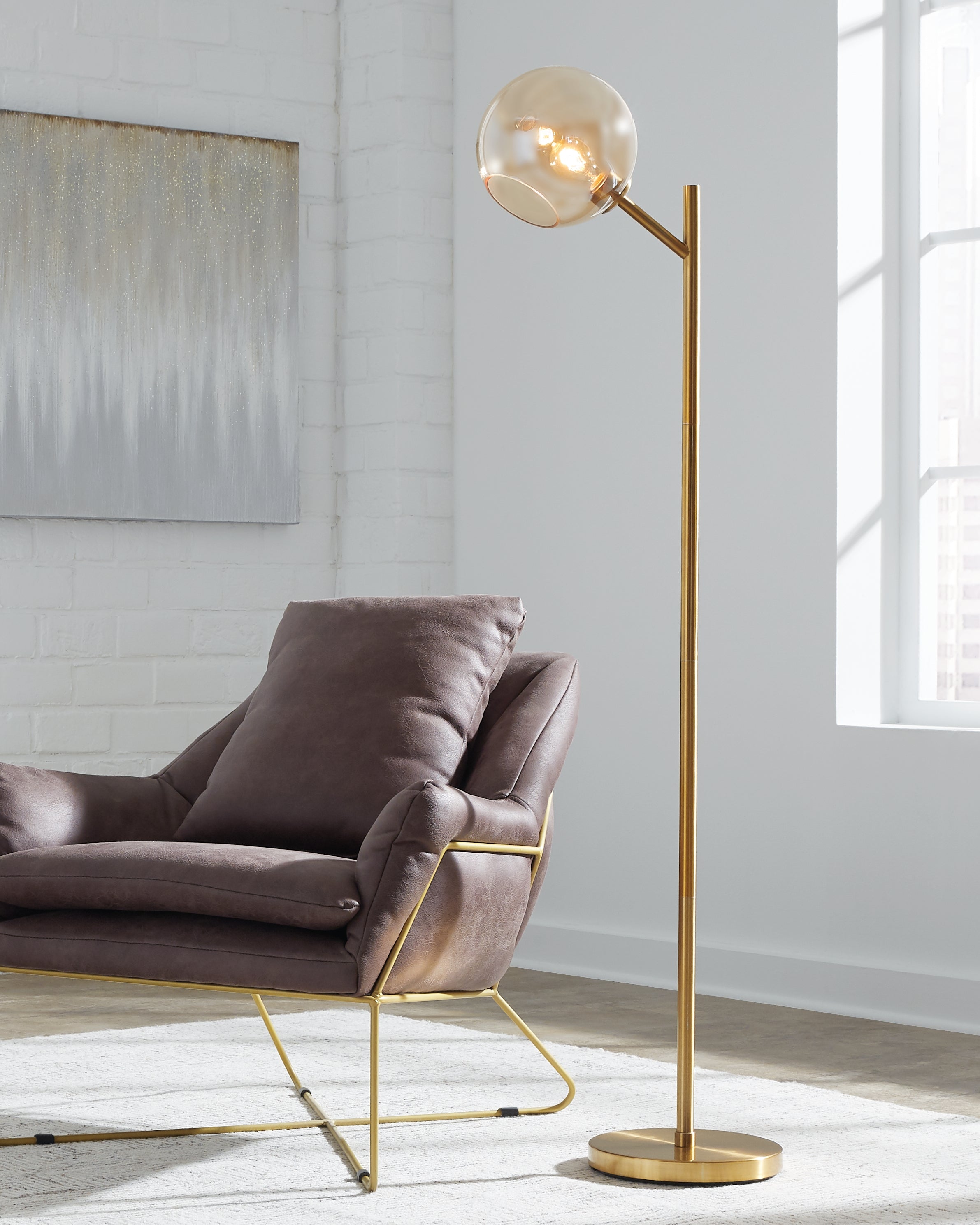 Luxury Living Gallery - Ashley Furniture - Abanson Lighting - Metal Floor Lamp (1/CN) / Black - L734381