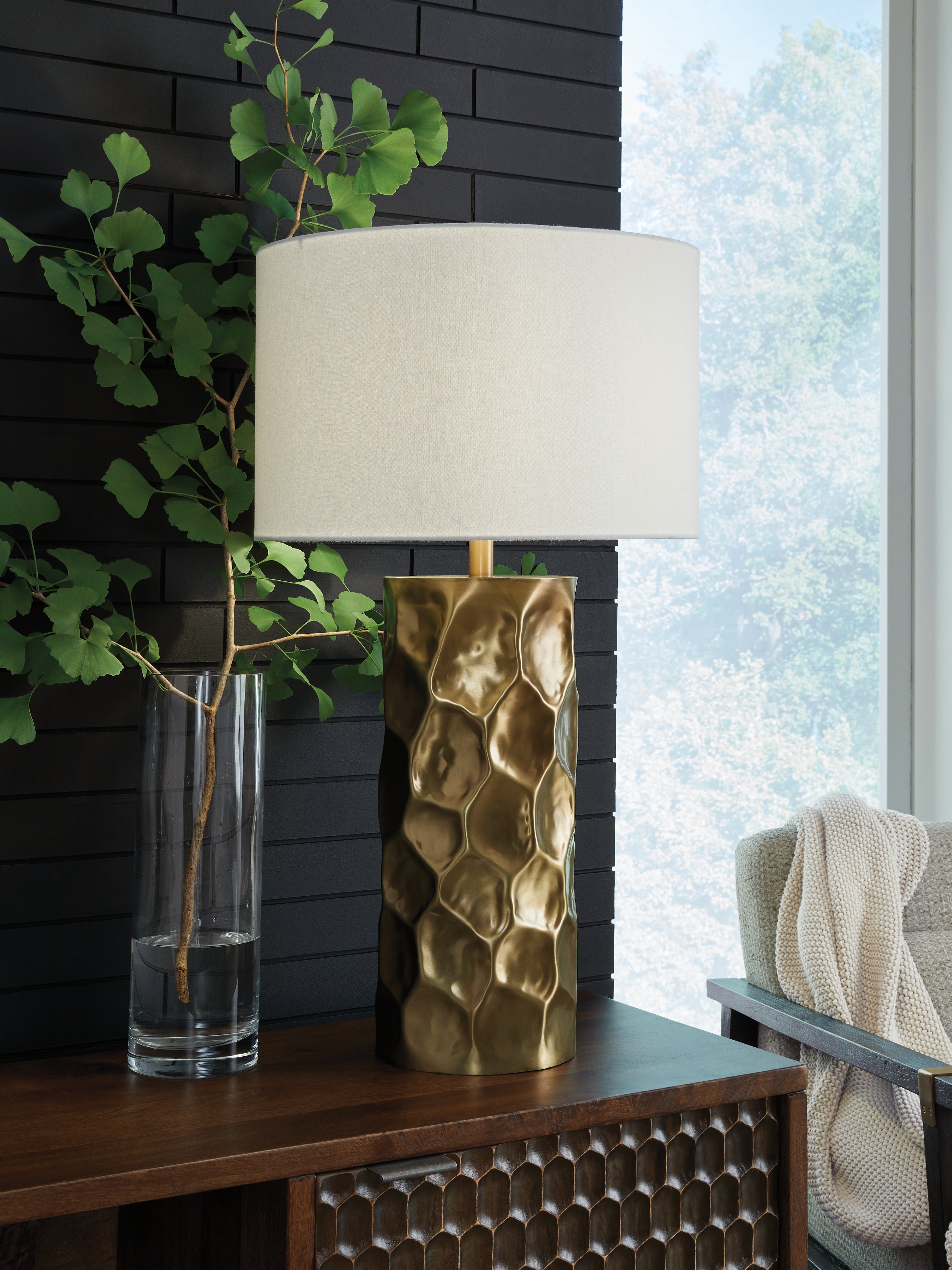 Luxury Living Gallery - Ashley Furniture - Marshawn Lighting - Metal Table Lamp (1/CN) / Gold Finish - L207524