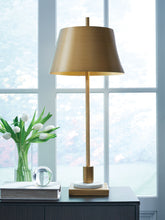 Luxury Living Gallery - Ashley Furniture - Fritzburn Lighting - Metal Table Lamp (1/CN) / Gold Finish/White - L208444