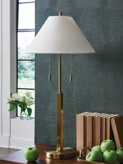 Luxury Living Gallery - Ashley Furniture - Haigwood Lighting - Metal Table Lamp (1/CN) / Gold Finish - L208474