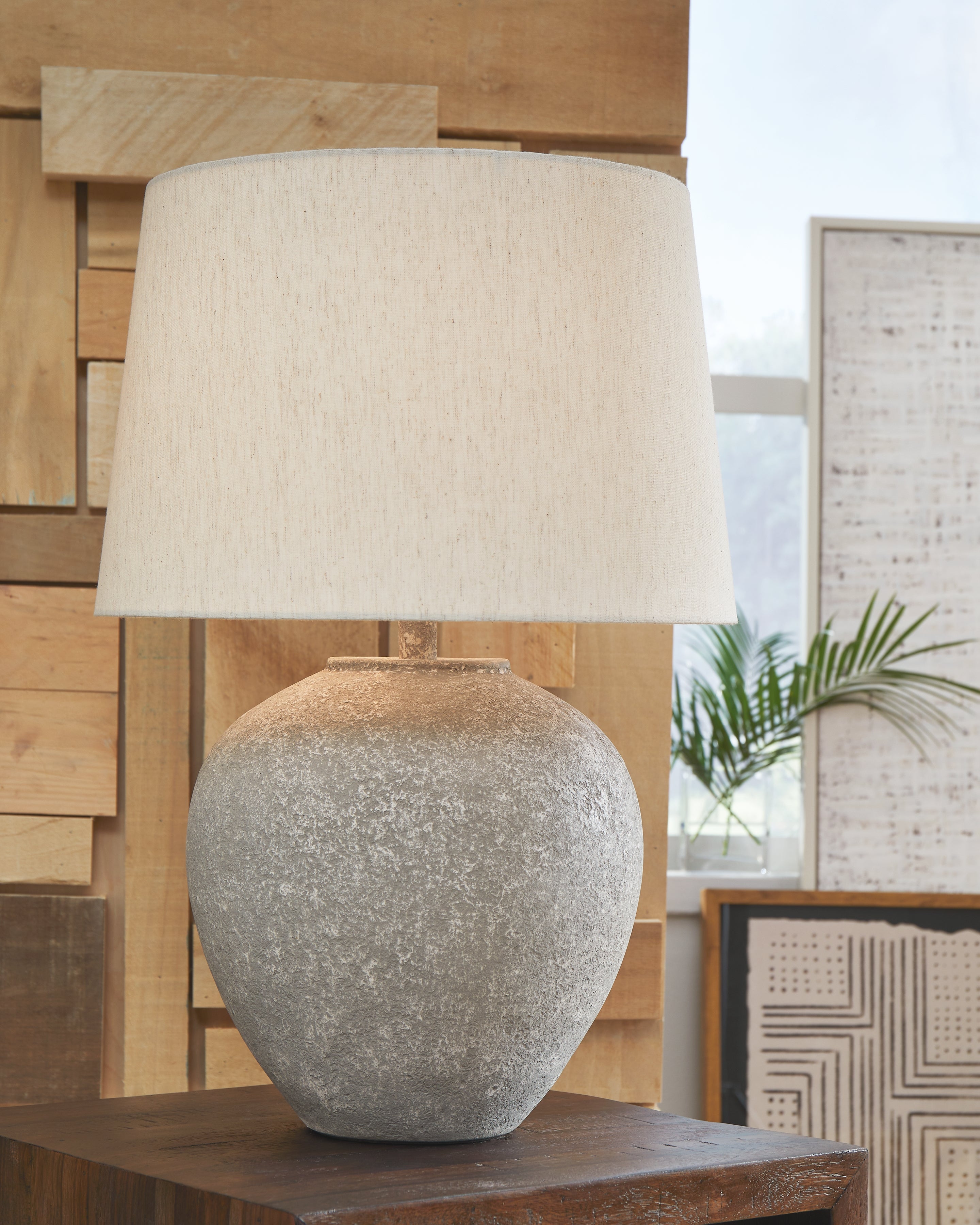 Luxury Living Gallery - Ashley Furniture - Dreward Lighting - Metal Table Lamp (1/CN) / Distressed Gray - L235694