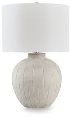 Luxury Living Gallery - Ashley Furniture - Calbert Lighting - Poly Table Lamp (1/CN) / Warm Gray - L235824
