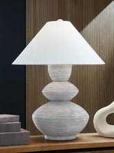Luxury Living Gallery - Ashley Furniture - Brickdon Lighting - Poly Table Lamp (1/CN) / Distressed White - L235874