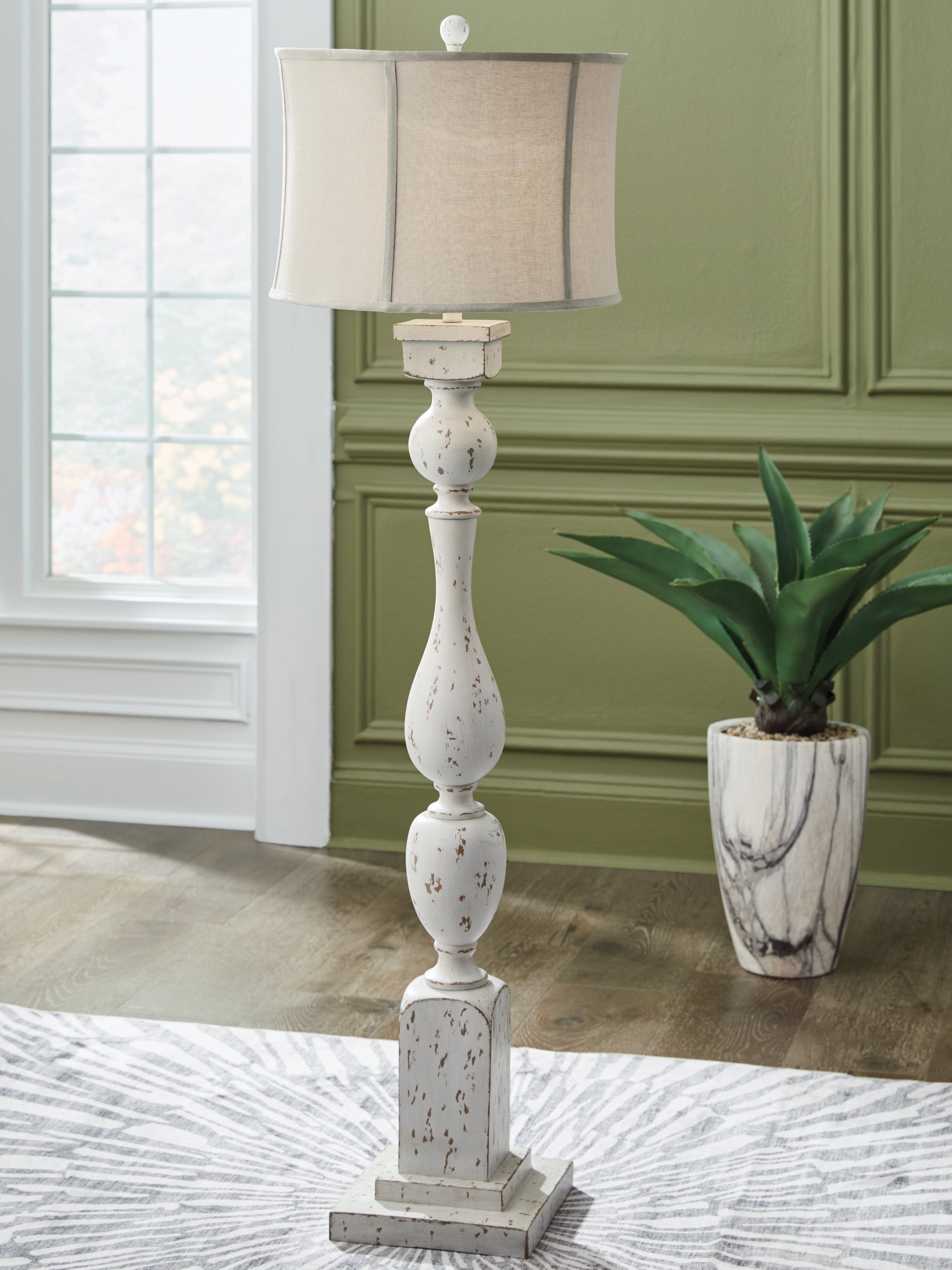 Luxury Living Gallery - Ashley Furniture - Madsbrook Lighting - Poly Floor Lamp (1/CN) / Antique White - L235921