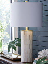 Luxury Living Gallery - Ashley Furniture - Faridworth Lighting - Poly Table Lamp (1/CN) / White/Gold Finish - L235954