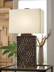 Luxury Living Gallery - Ashley Furniture - Heathbury Lighting - Paper Table Lamp (1/CN) / Antique Brown - L235964