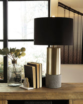 Luxury Living Gallery - Ashley Furniture - Jacek Lighting - Metal Table Lamp (Set of 2) / Gray/Brass Finish - L243164