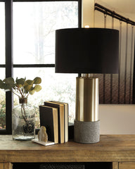 Luxury Living Gallery - Ashley Furniture - Jacek Lighting - Metal Table Lamp (Set of 2) / Gray/Brass Finish - L243164