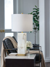 Luxury Living Gallery - Ashley Furniture - Linderfield Lighting - Alabaster Table Lamp (1/CN) / White/Gold Finish - L429094