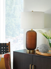 Luxury Living Gallery - Ashley Furniture - Farberman Lighting - Glass Table Lamp (1/CN) / Amber - L430864