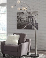 Luxury Living Gallery - Ashley Furniture - Winter Lighting - Metal Arc Lamp (1/CN) / Silver Finish - L725089