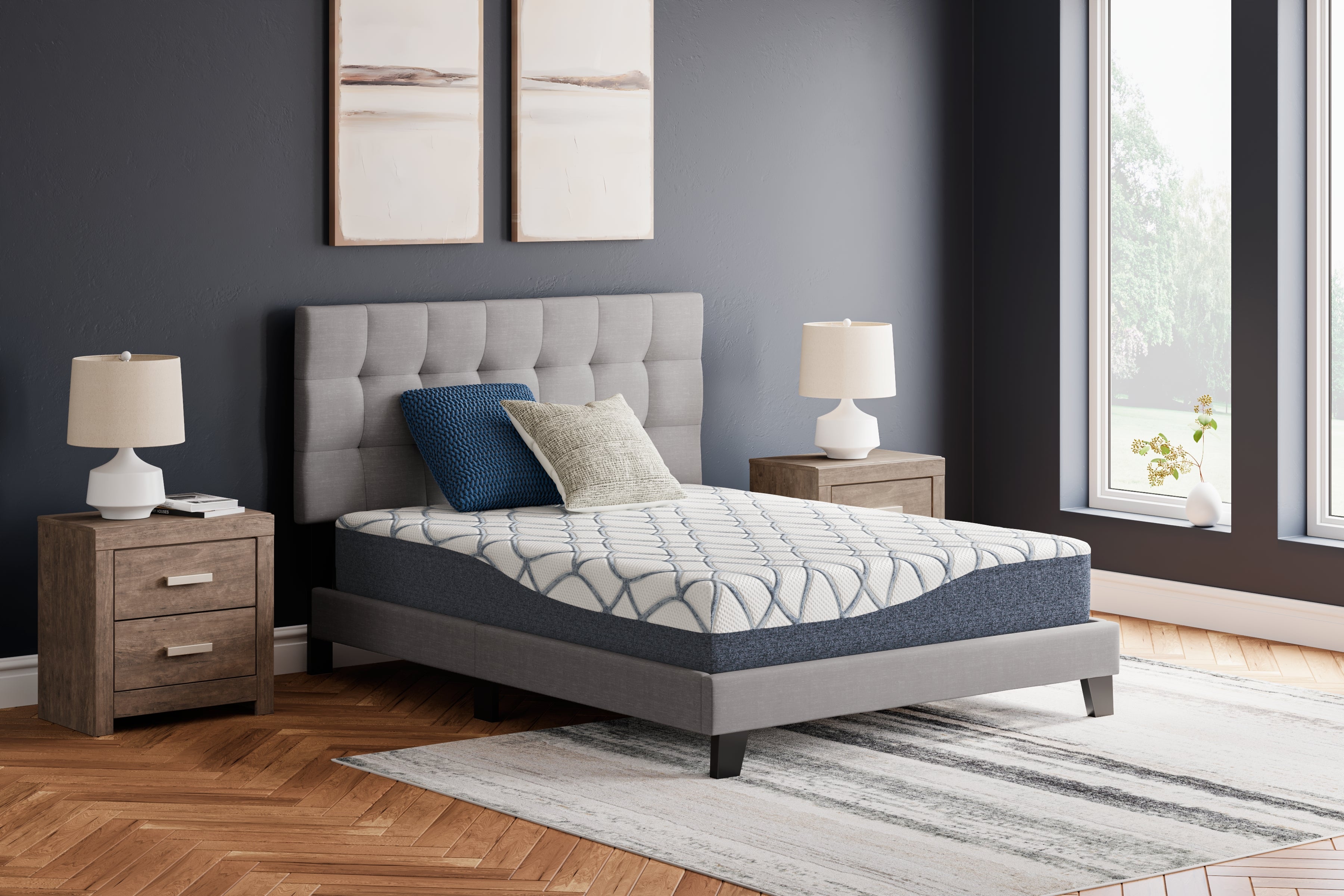 Luxury Living Gallery - Ashley Furniture - 10 Inch Chime Elite 2.0 Mattresses - Twin / White/Blue - M42511