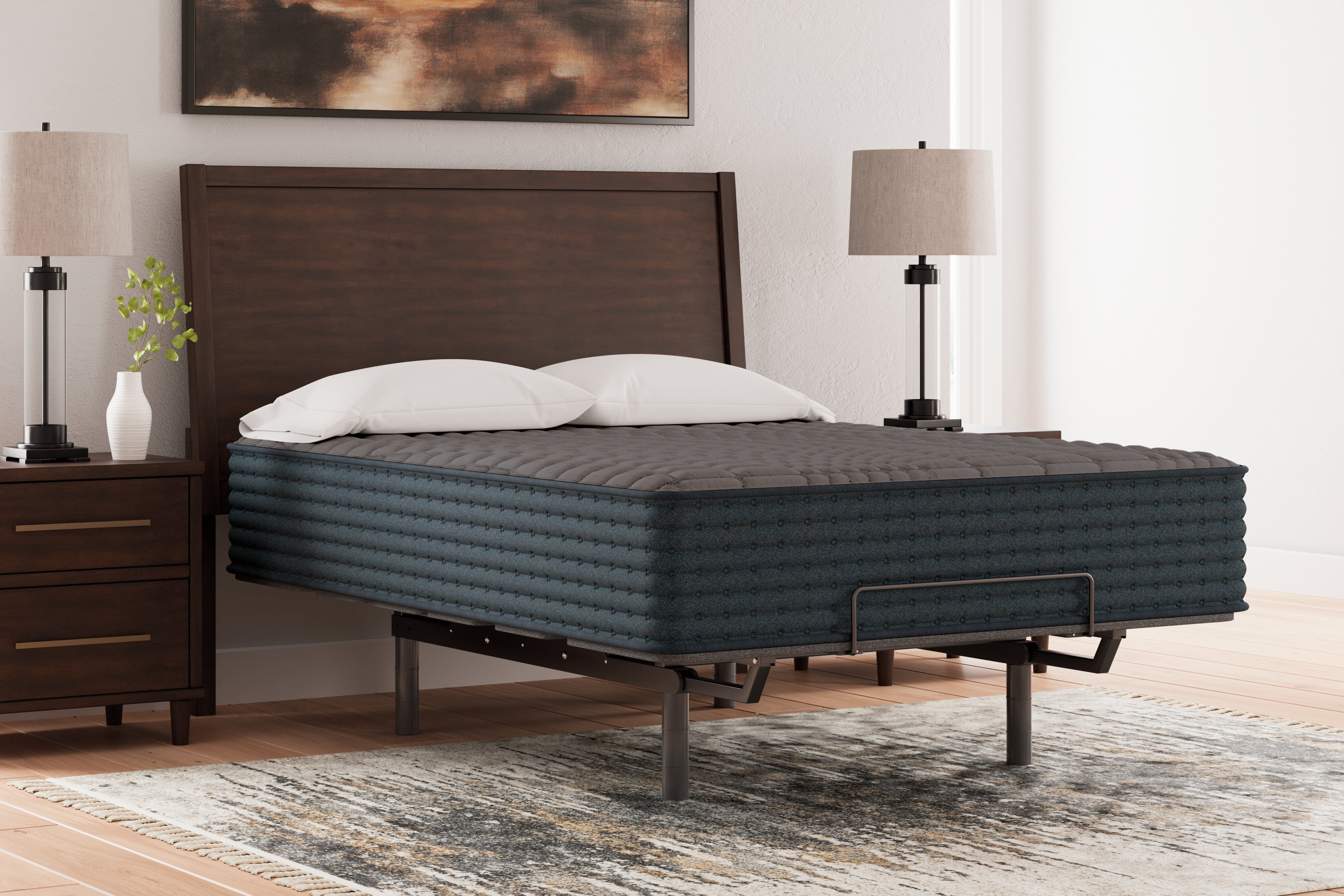 Luxury Living Gallery - Ashley Furniture - Gray 1200 Hybrid Mattresses - Queen / Gray - M43831