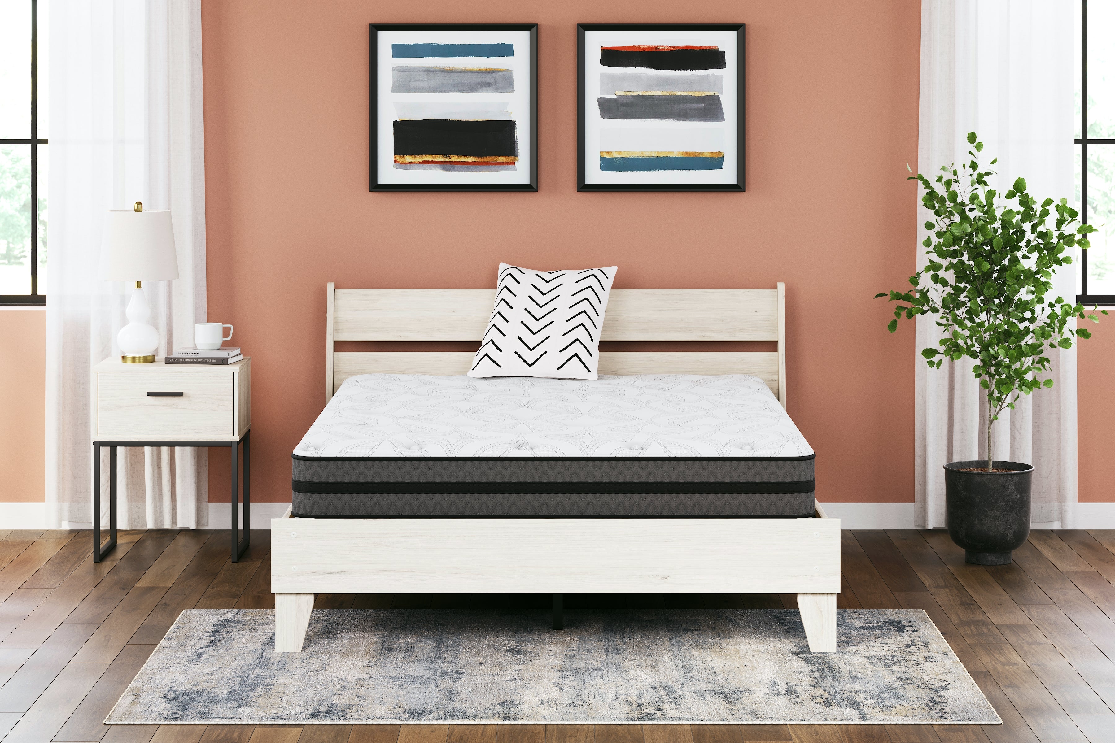 Luxury Living Gallery - Ashley Furniture - 10 Inch Pocketed Hybrid Mattresses - Queen / White - M58931