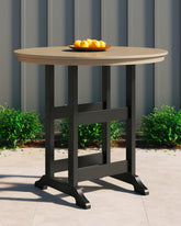Luxury Living Gallery - Ashley Furniture - Fairen Trail Outdoor - Square Counter TBL w/UMB OPT / Black/Driftwood - P211-632