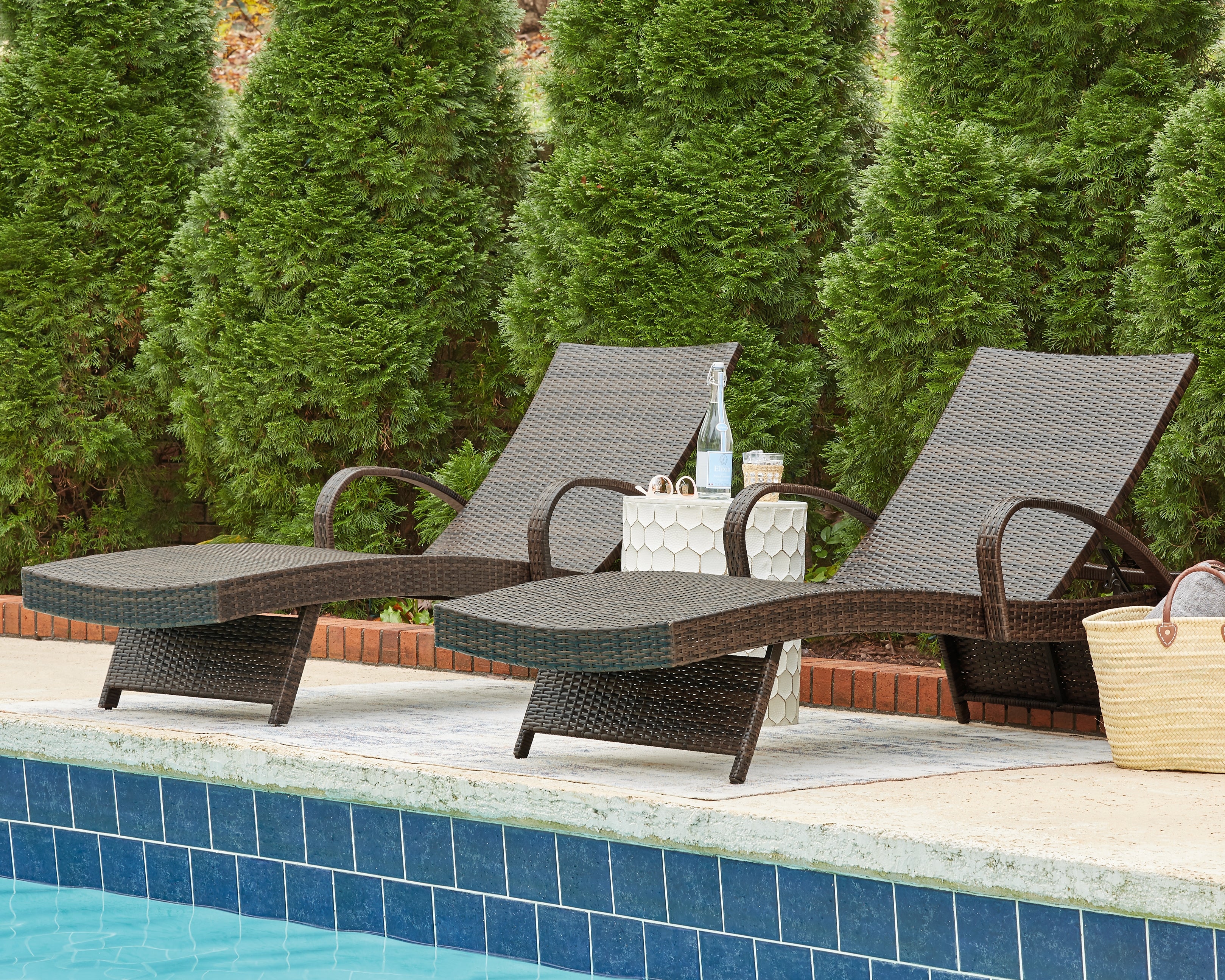 Luxury Living Gallery - Ashley Furniture - Kantana Outdoor - Chaise Lounge (Set of 2) / Brown - P283-815