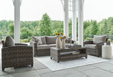 Luxury Living Gallery - Ashley Furniture - Oasis Court Outdoor - Sofa/Chairs/Table Set (4/CN) / Gray - P335-081