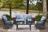Luxury Living Gallery - Ashley Furniture - Bridges Beach Outdoor - Love/Chairs/Table Set (4/CN) - PCP391-080