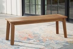 Luxury Living Gallery - Ashley Furniture - Janiyah Outdoor - Bench / Light Brown - P407-600