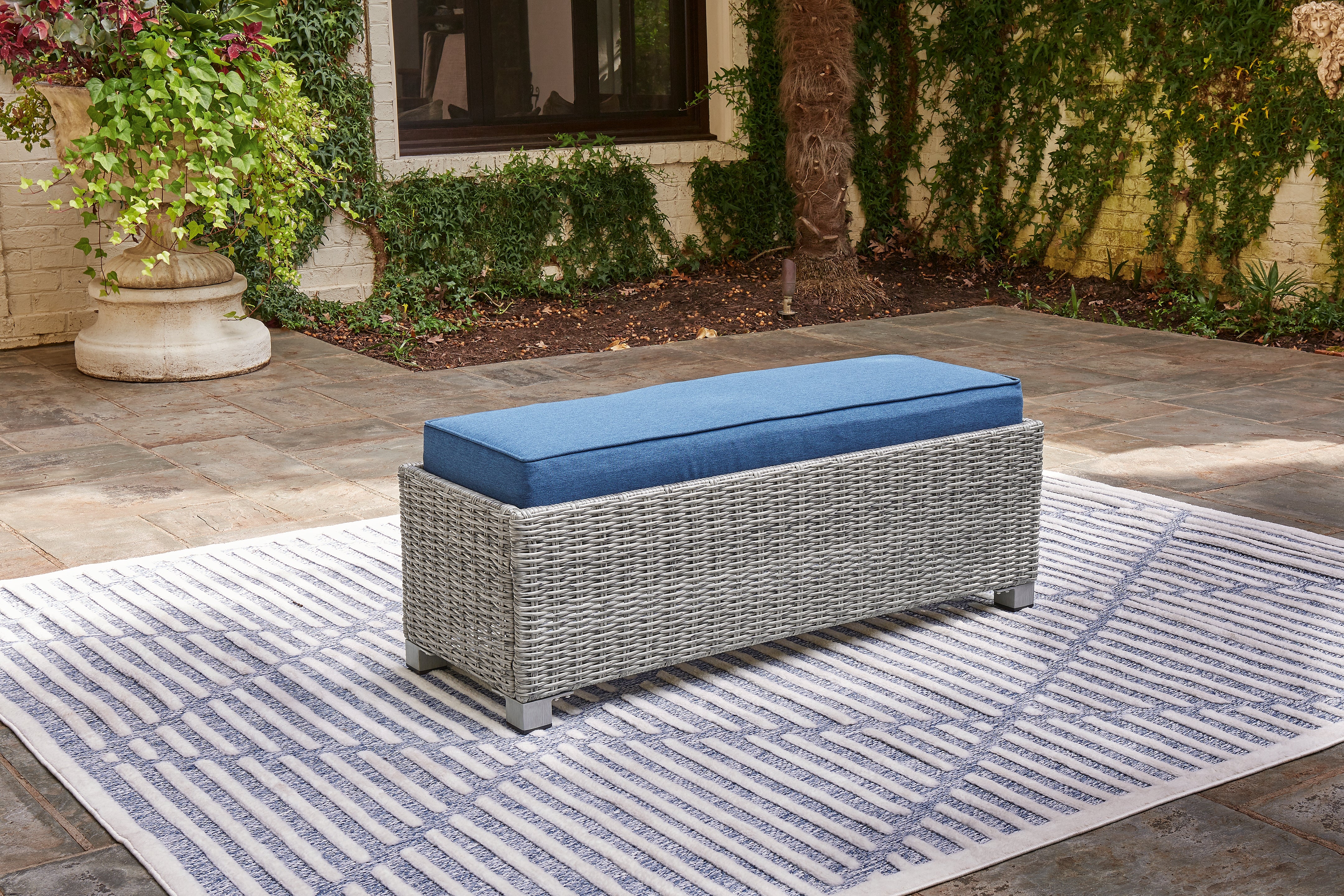 Luxury Living Gallery - Ashley Furniture - Naples Beach Outdoor - 4-Piece Outdoor Sectional / Light Gray - P439P2