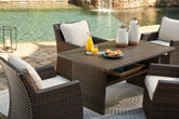 Luxury Living Gallery - Ashley Furniture - Easy Isle Outdoor - RECT Multi-Use Table / Dark Brown/Beige - P455-625