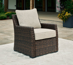 Luxury Living Gallery - Ashley Furniture - Brook Ranch Outdoor - Lounge Chair w/Cushion (1/CN) / Brown - P465-820