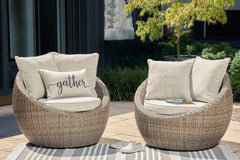 Luxury Living Gallery - Ashley Furniture - Danson Outdoor - Swivel Lounge w/Cushion (Set of 2) / Beige - P505-821