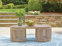Luxury Living Gallery - Ashley Furniture - Serena Shores Outdoor - Rectangular Cocktail Table / Beige - PCP604-701