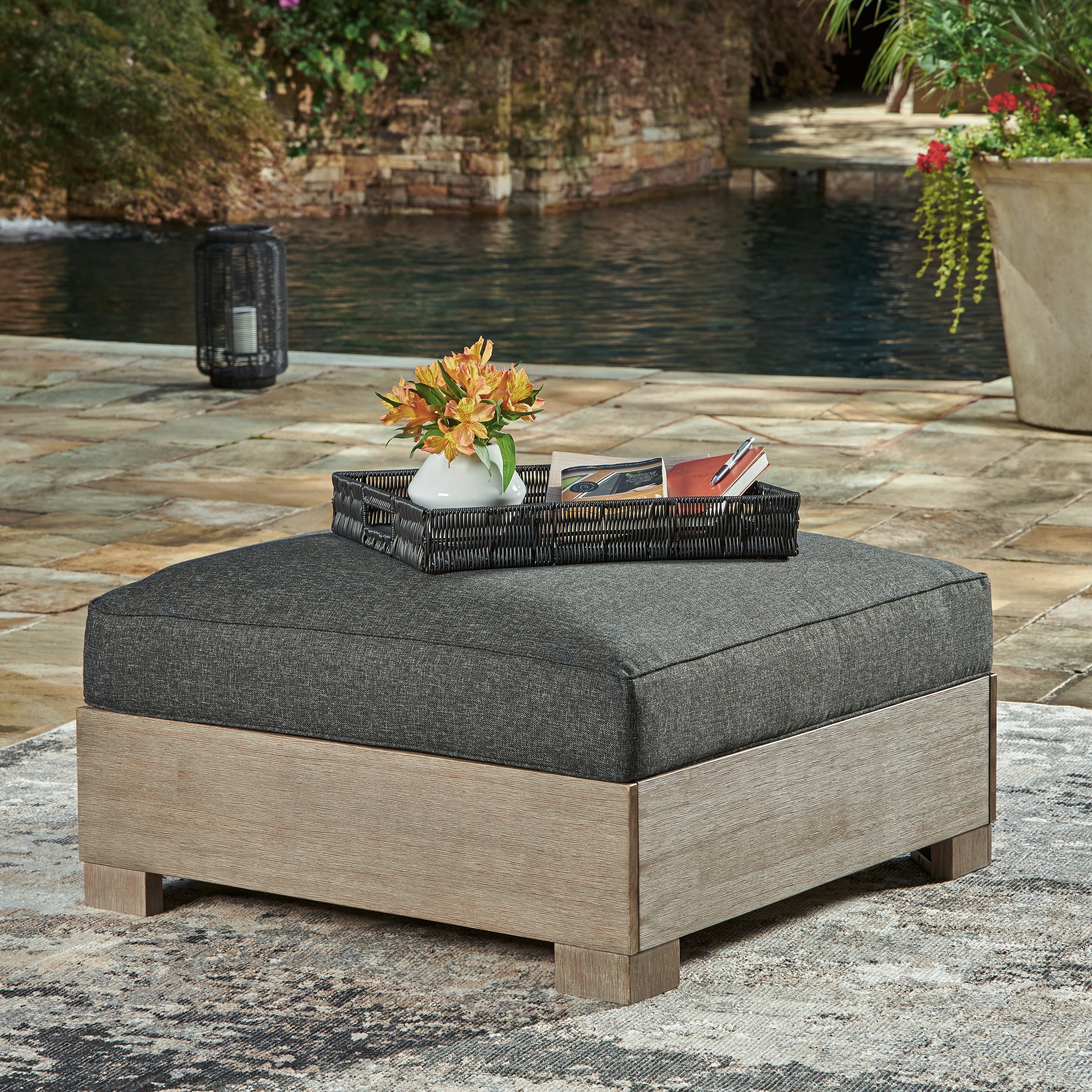 Luxury Living Gallery - Ashley Furniture - Citrine Park Outdoor - Corner with Cushion (1/CN) / Brown/Charcoal - P660-877