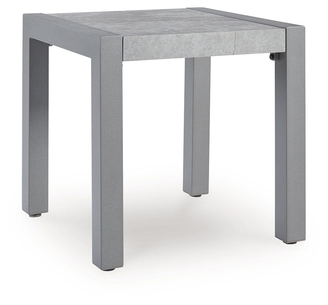 Luxury Living Gallery - Ashley Furniture - Hurley Park Outdoor - Square End Table / Gray - PCP695-702