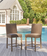 Luxury Living Gallery - Ashley Furniture - Walton Bridge Outdoor - Barstool (Set of 2) / Driftwood - P749-130
