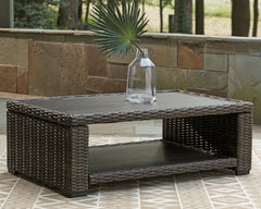 Luxury Living Gallery - Ashley Furniture - Grasson Lane Outdoor - Rectangular Cocktail Table / Brown - P783-701