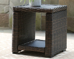 Luxury Living Gallery - Ashley Furniture - Grasson Lane Outdoor - Square End Table / Brown - P783-702