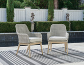 Luxury Living Gallery - Ashley Furniture - Seton Creek Outdoor - Round Bar Table w/UMB OPT / Beige - P798-613