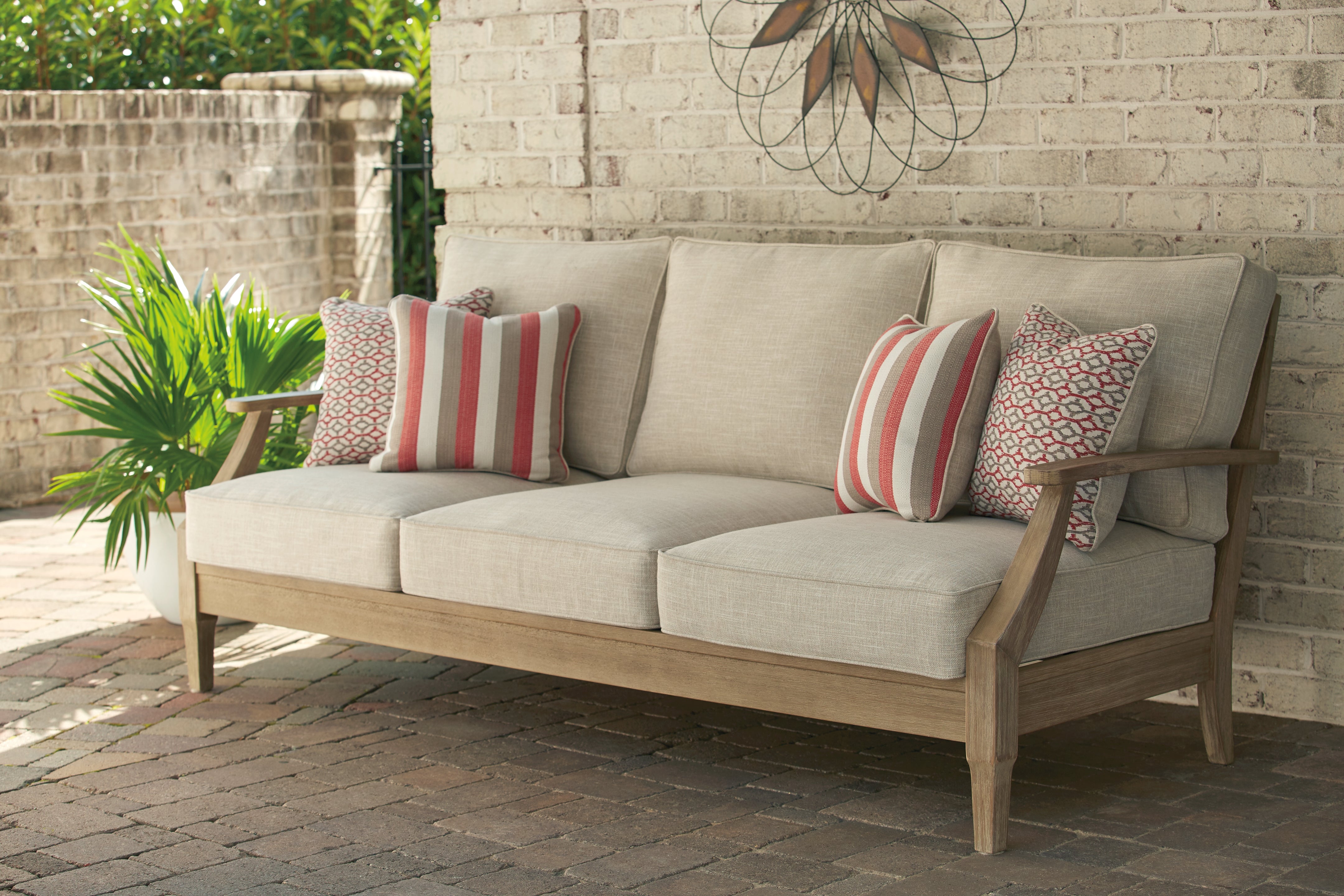 Luxury Living Gallery - Ashley Furniture - Clare View Outdoor - 3-Piece Outdoor Sectional / Beige - P801P10