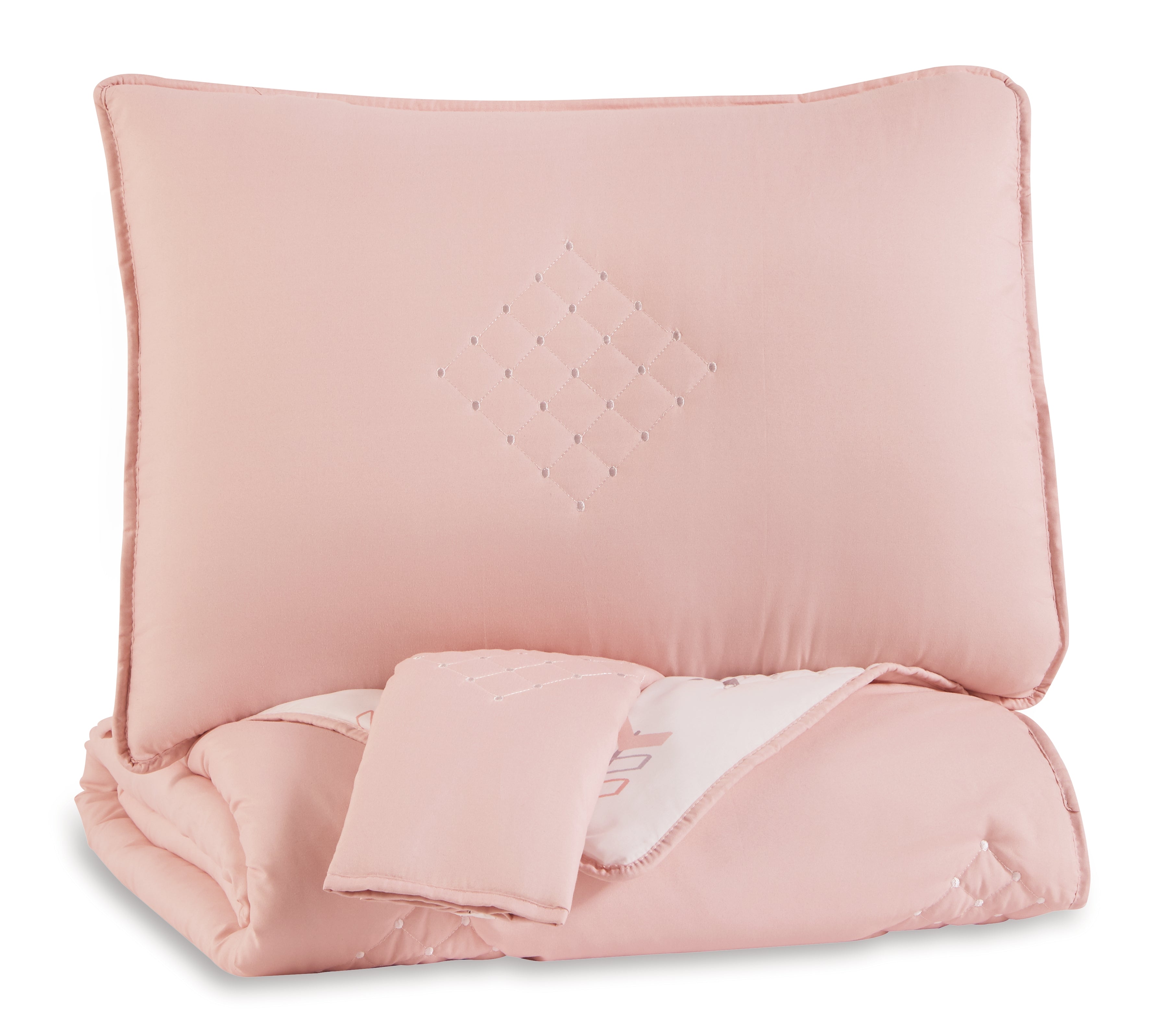 Luxury Living Gallery - Ashley Furniture - Lexann Full Comforter Set - Full Comforter Set / Pink/White/Gray - Q901003F
