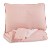 Luxury Living Gallery - Ashley Furniture - Lexann Full Comforter Set - Full Comforter Set / Pink/White/Gray - Q901003F