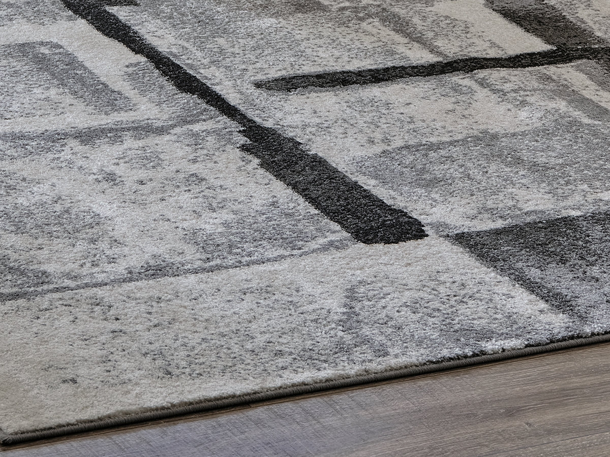 Luxury Living Gallery - Ashley Furniture - Brycebourne Rug - 5'3" x 7'7" Rug / Black/Cream/Gray - R404982
