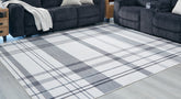 Luxury Living Gallery - Ashley Furniture - Kaidlow Rug - 7'7" x 9'8" Washable Rug / Gray/Cream - R405911