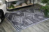 Luxury Living Gallery - Ashley Furniture - Arloman Rug - 5' x 7' Washable Rug / Black/Cream/Gray - R405932