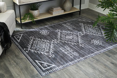 Luxury Living Gallery - Ashley Furniture - Arloman Rug - 5' x 7' Washable Rug / Black/Cream/Gray - R405932