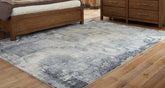 Luxury Living Gallery - Ashley Furniture - Langrich Rug - 5'3" x 7'3" Rug / Blue/Gray/Cream - R406132
